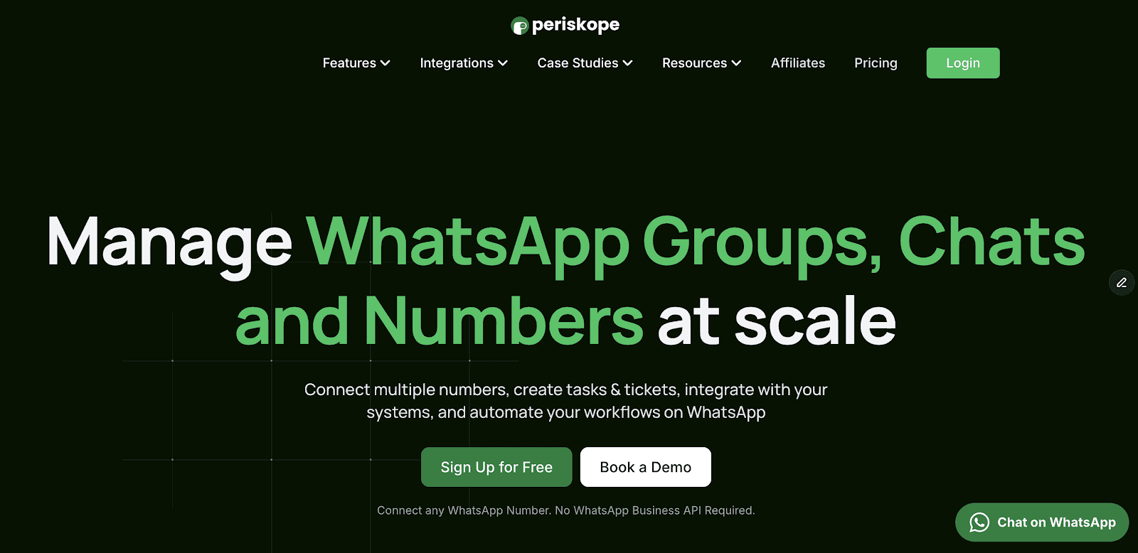 Tela inicial da Periskope