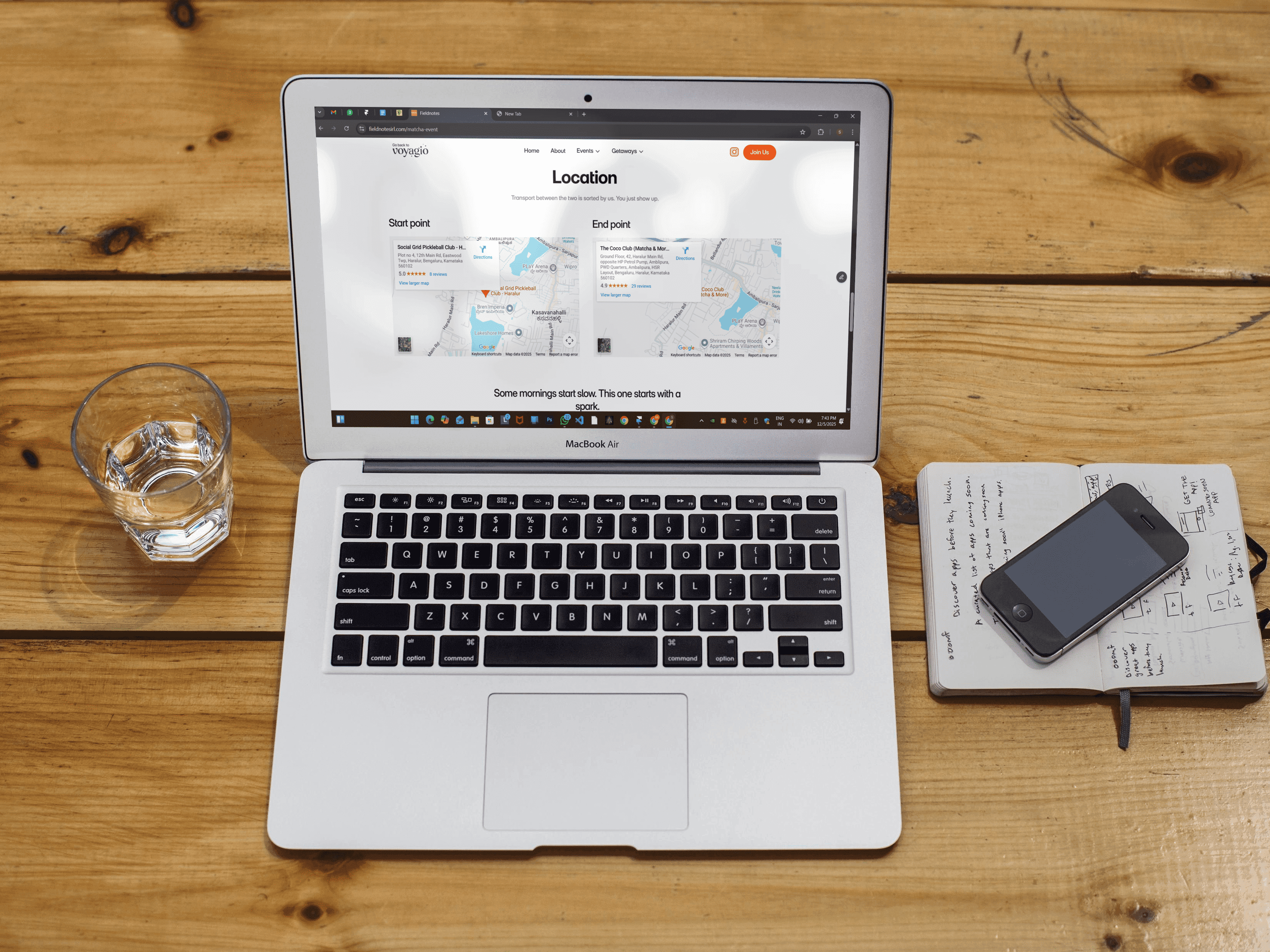 a folded brochure with a black and white photo