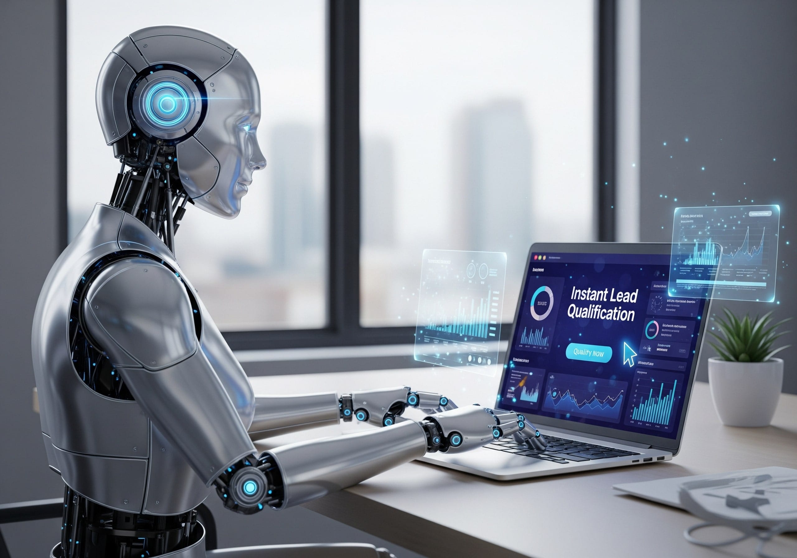 AI using laptop - Lead Qualification AI
