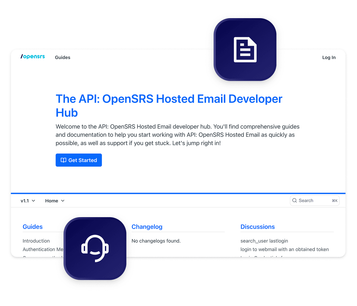 Screengrab of OpenSRS Documentation website.