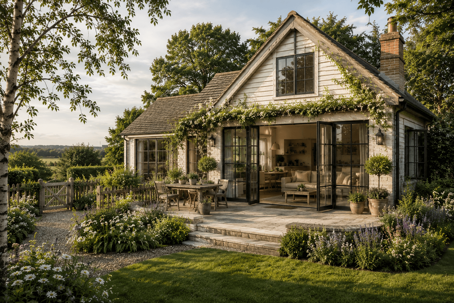 Brick cottage with wraparound porch and mature garden in Rye, East Sussex