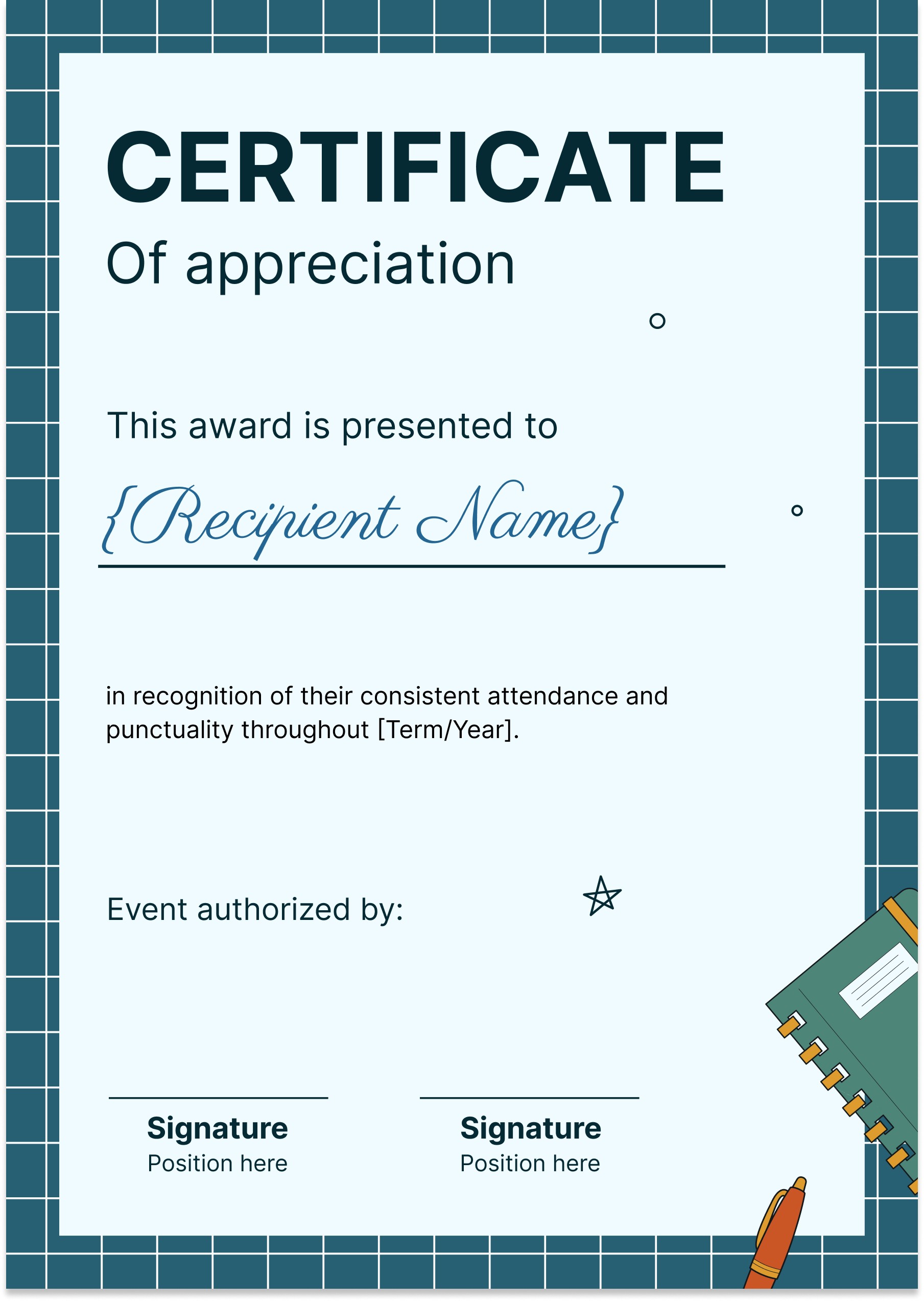 Wauld - Modern and illustrated school appreciation certificate template
