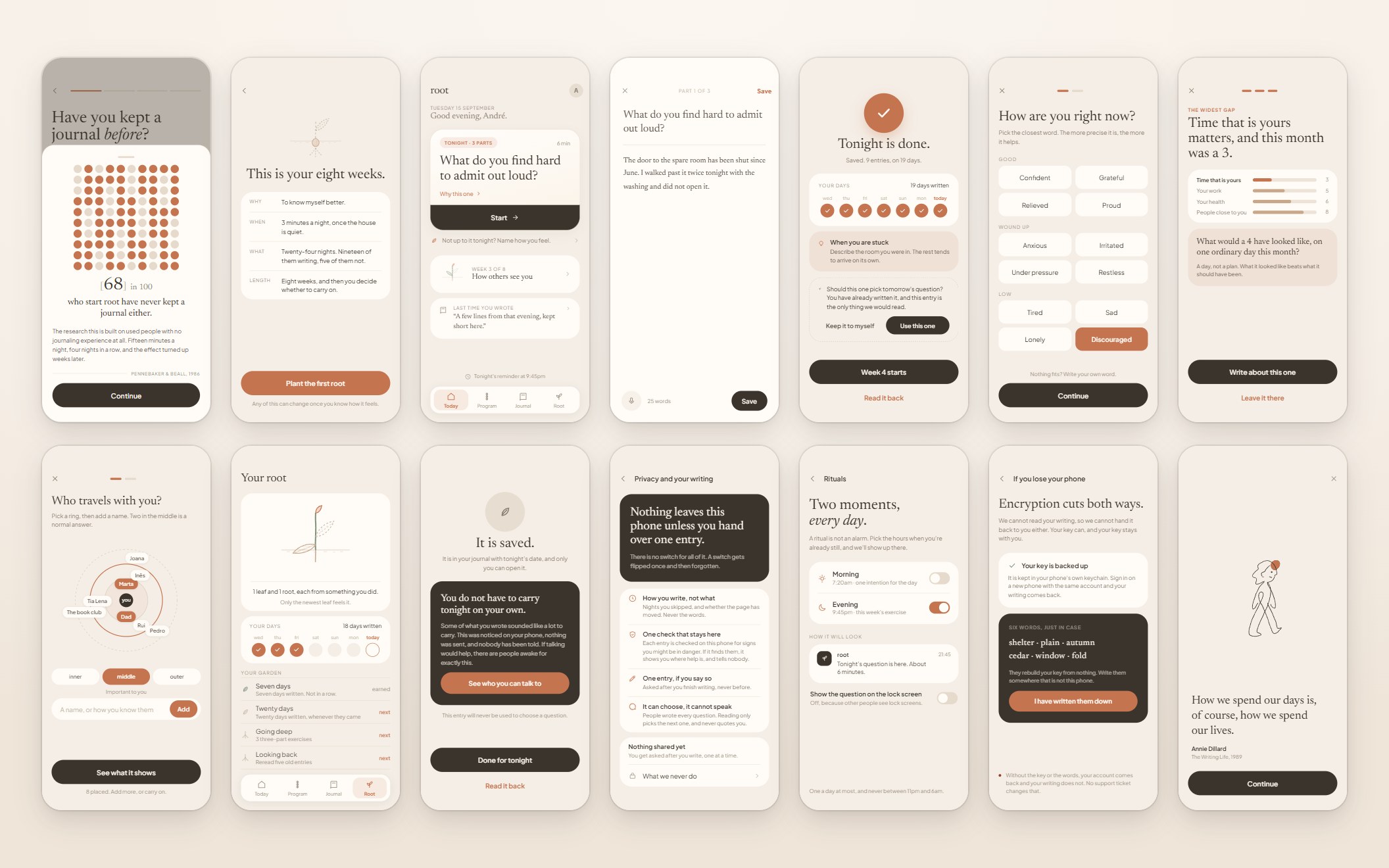 Every screen in these images is the working prototype, exported, not a mockup redrawn beside it.