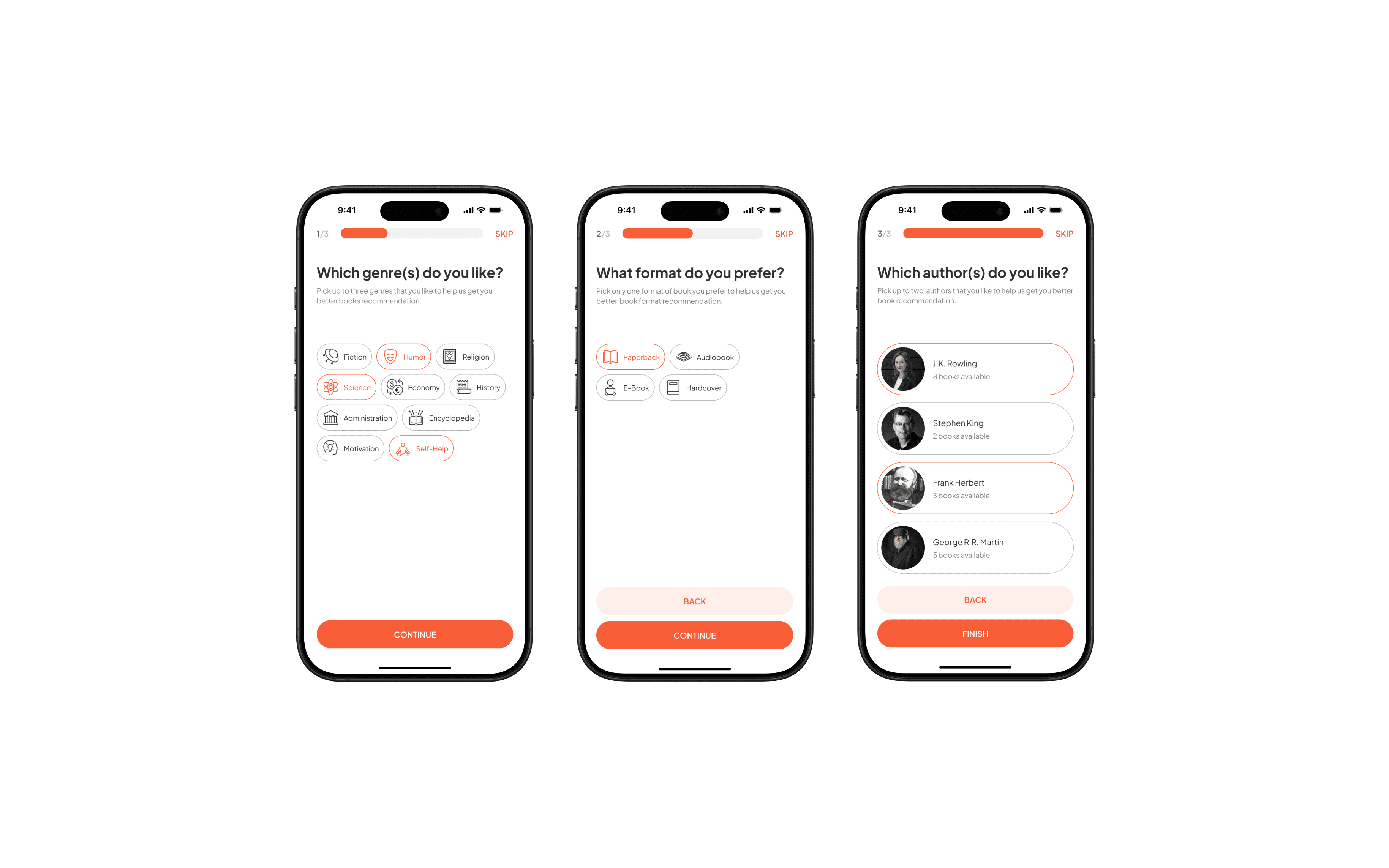 preference screens