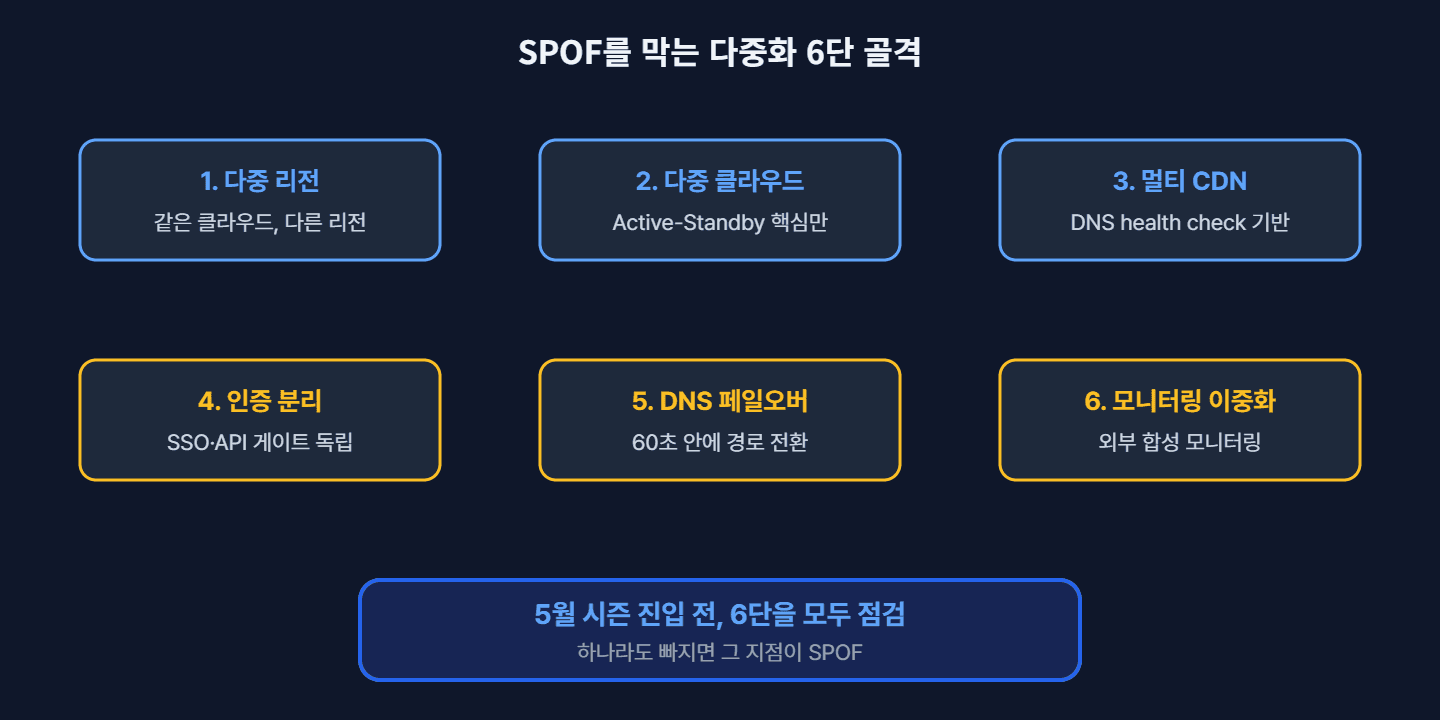 SPOF를 막는 다중화 설계 6가지
