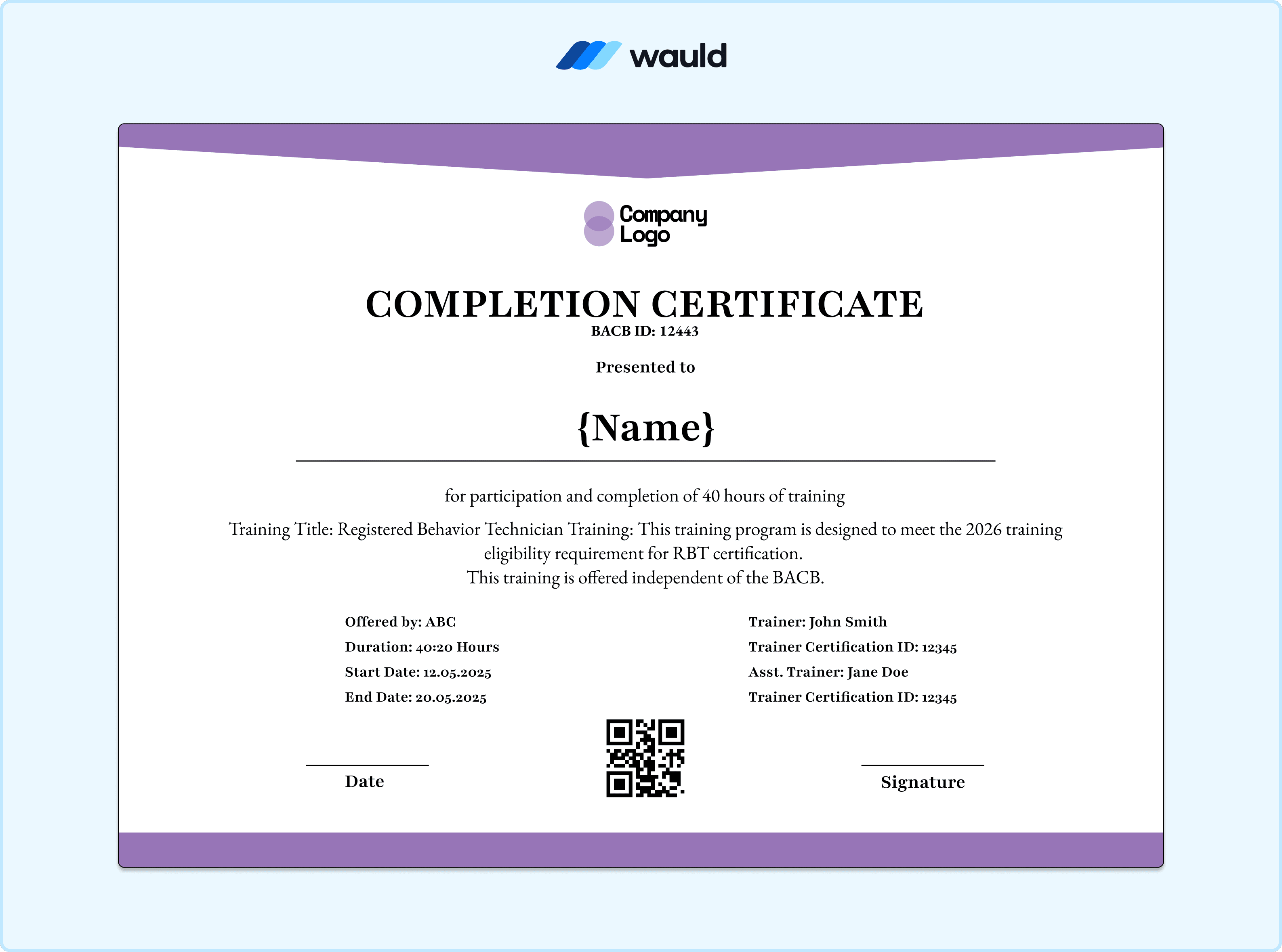RBT Certificate
