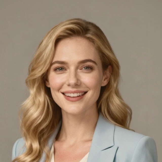 A professional portrait of a smiling woman