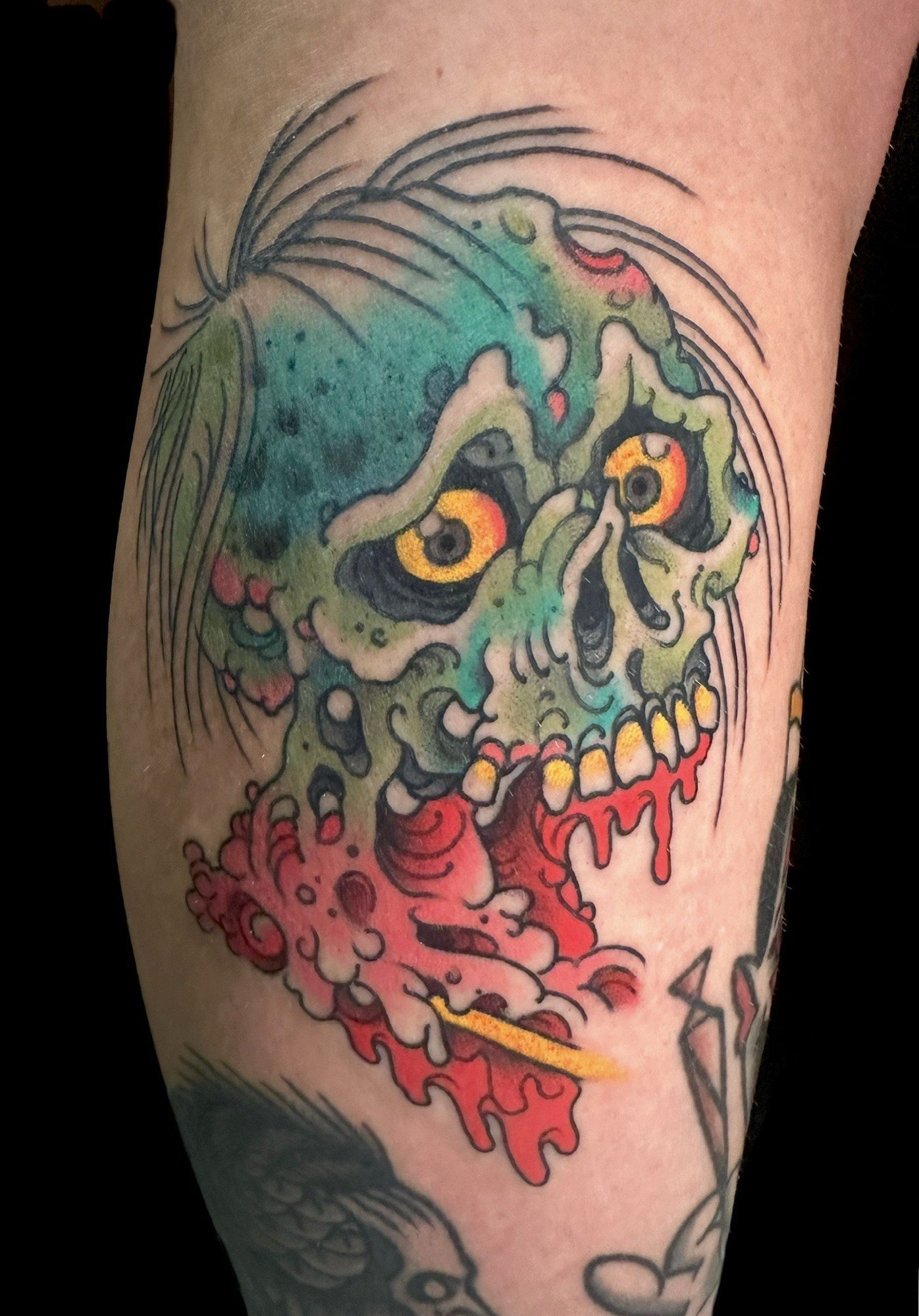 Zombie head, color