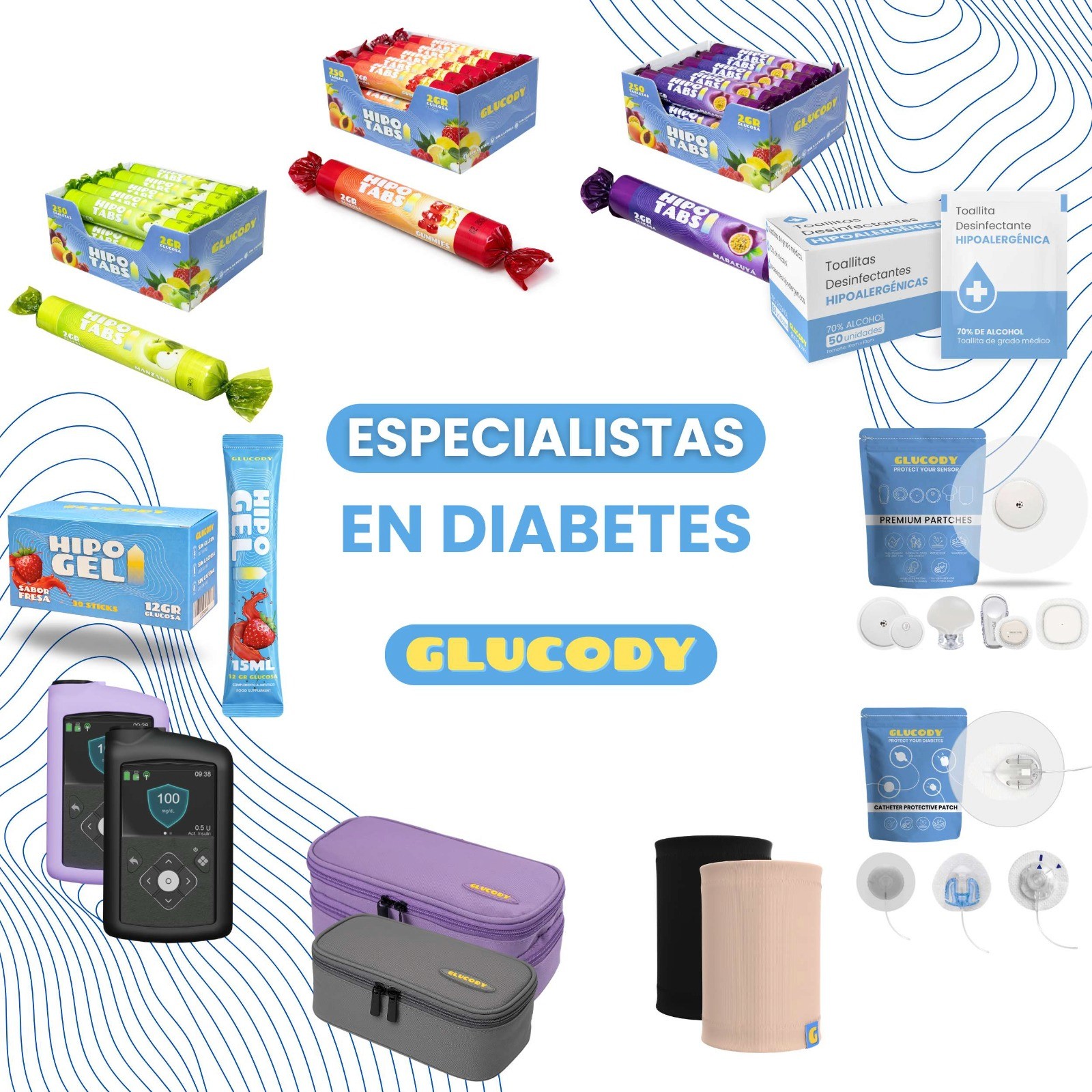 Productos Glucody para el control de la diabetes e hipoglucemia disponibles en Farmacia Mutilva, Mutilva Baja, Pamplona, Navarra