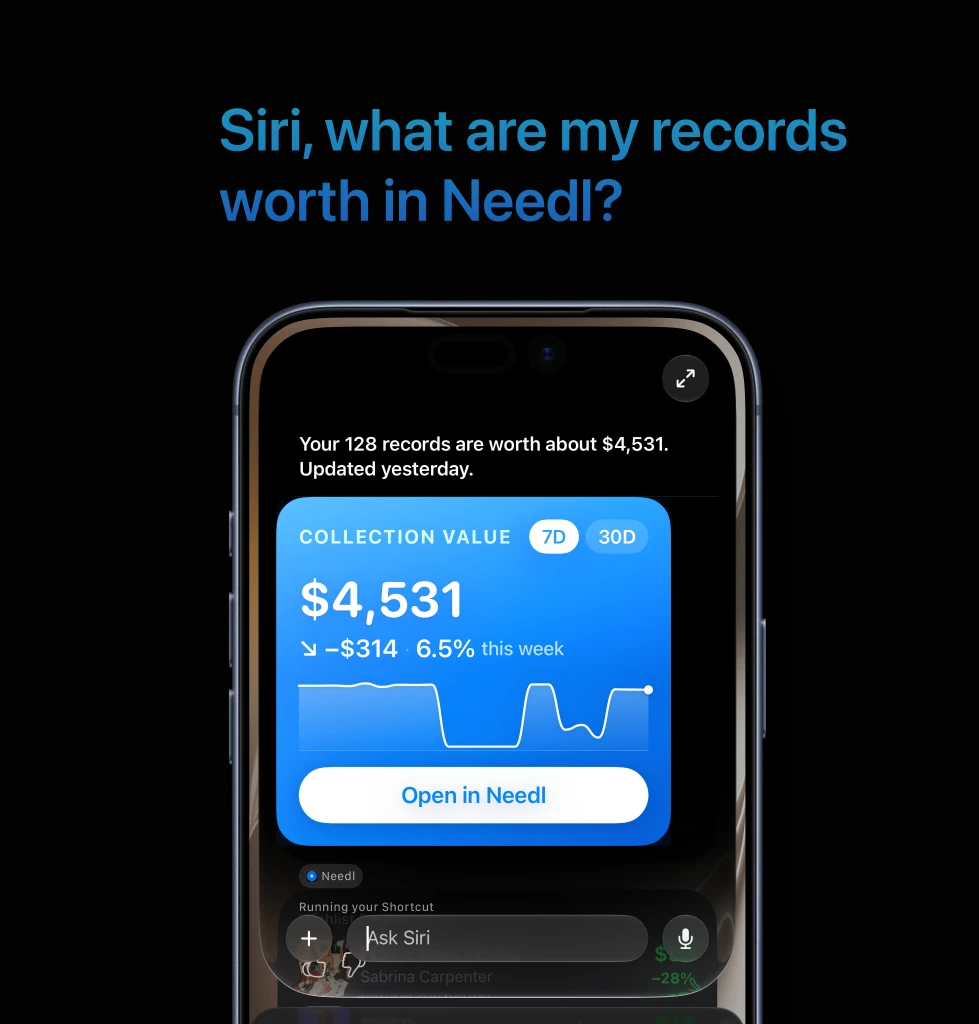 Asking Siri what a record collection is worth