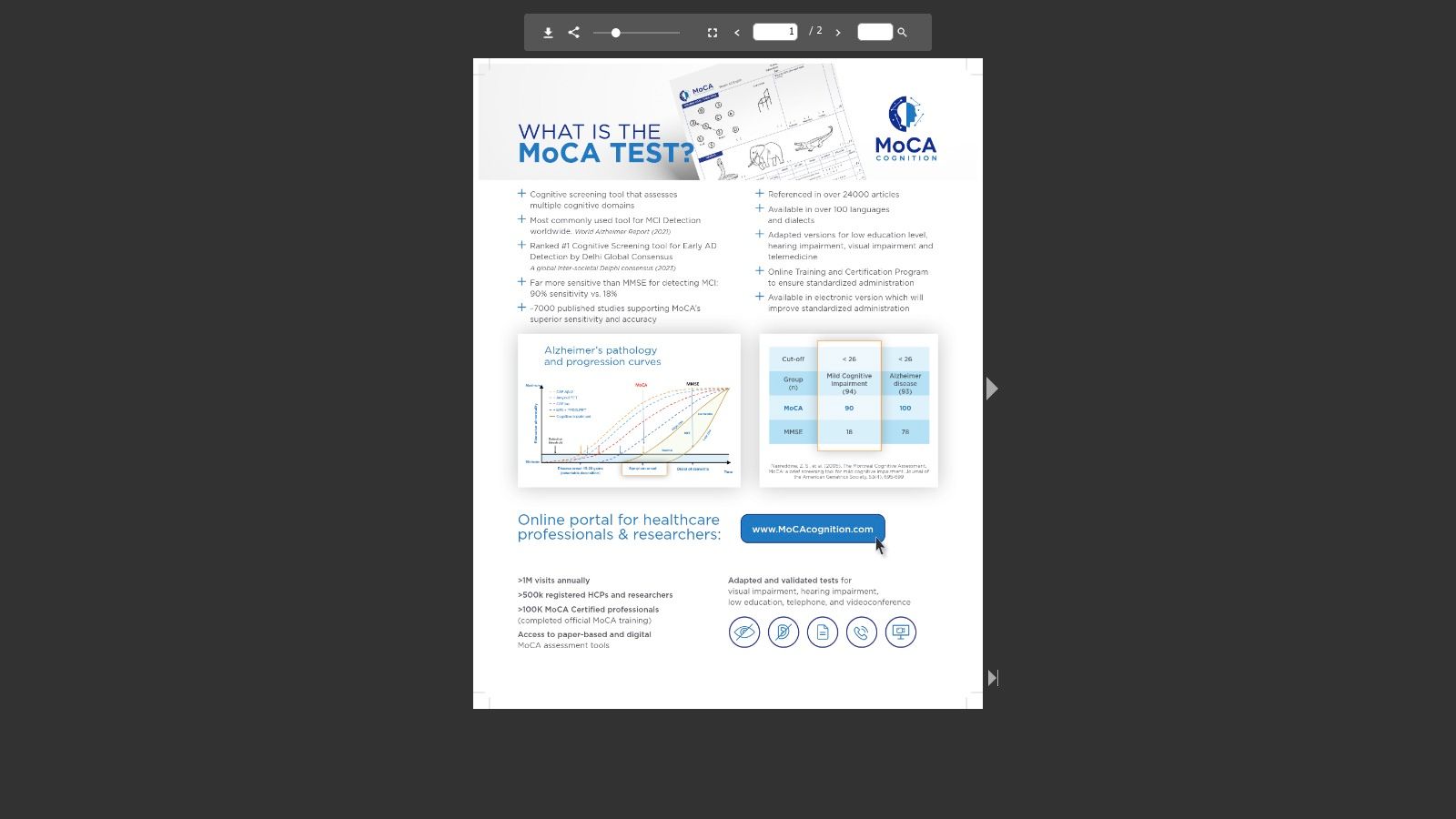MoCA Cognition — MoCA Fact Sheet (PDF)