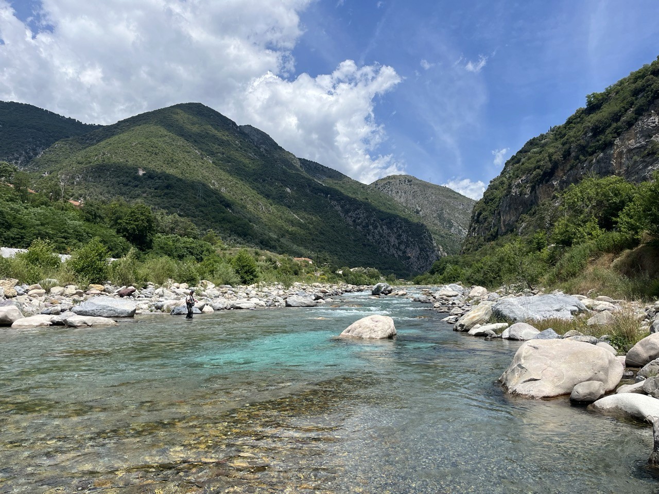 Roya Valley turquoise water fishing
