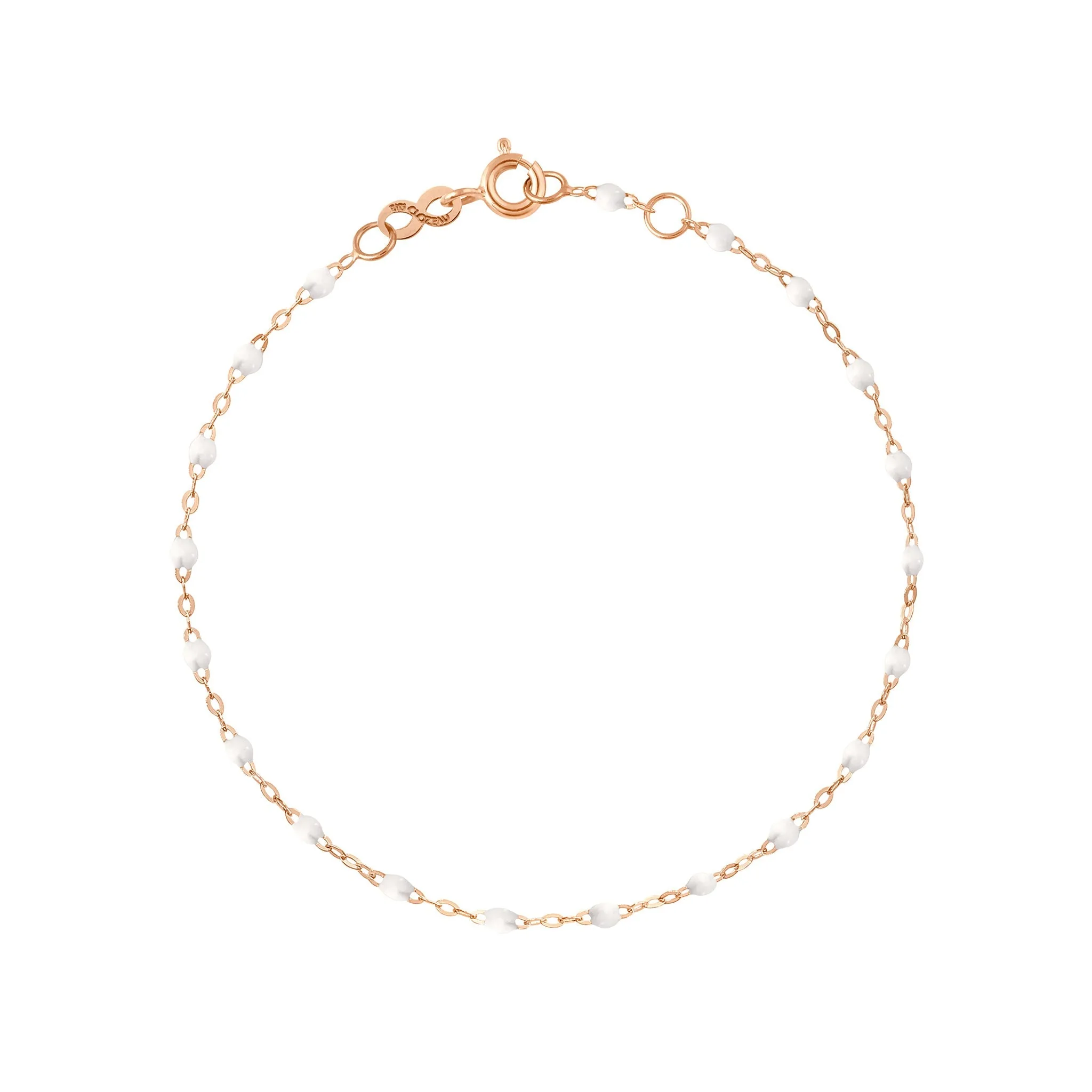 Bracelet cheville blanc Classique Gigi, or rose