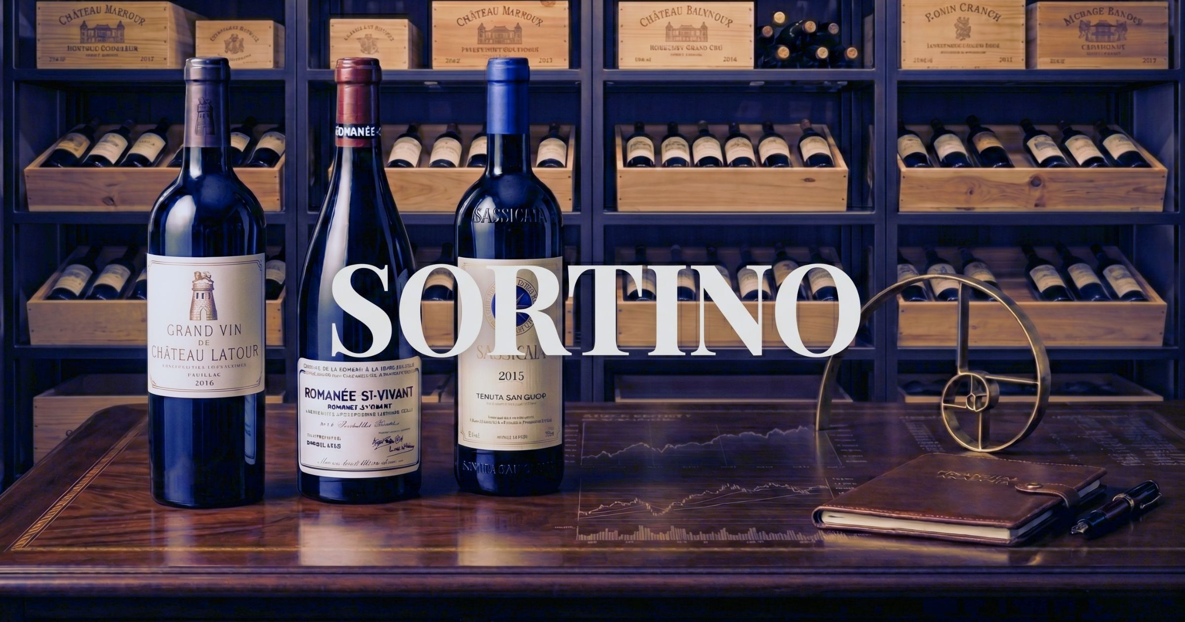 sortino ration over bottles of fine wine