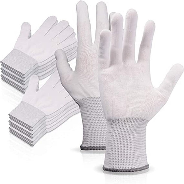 white car wash hand gloves