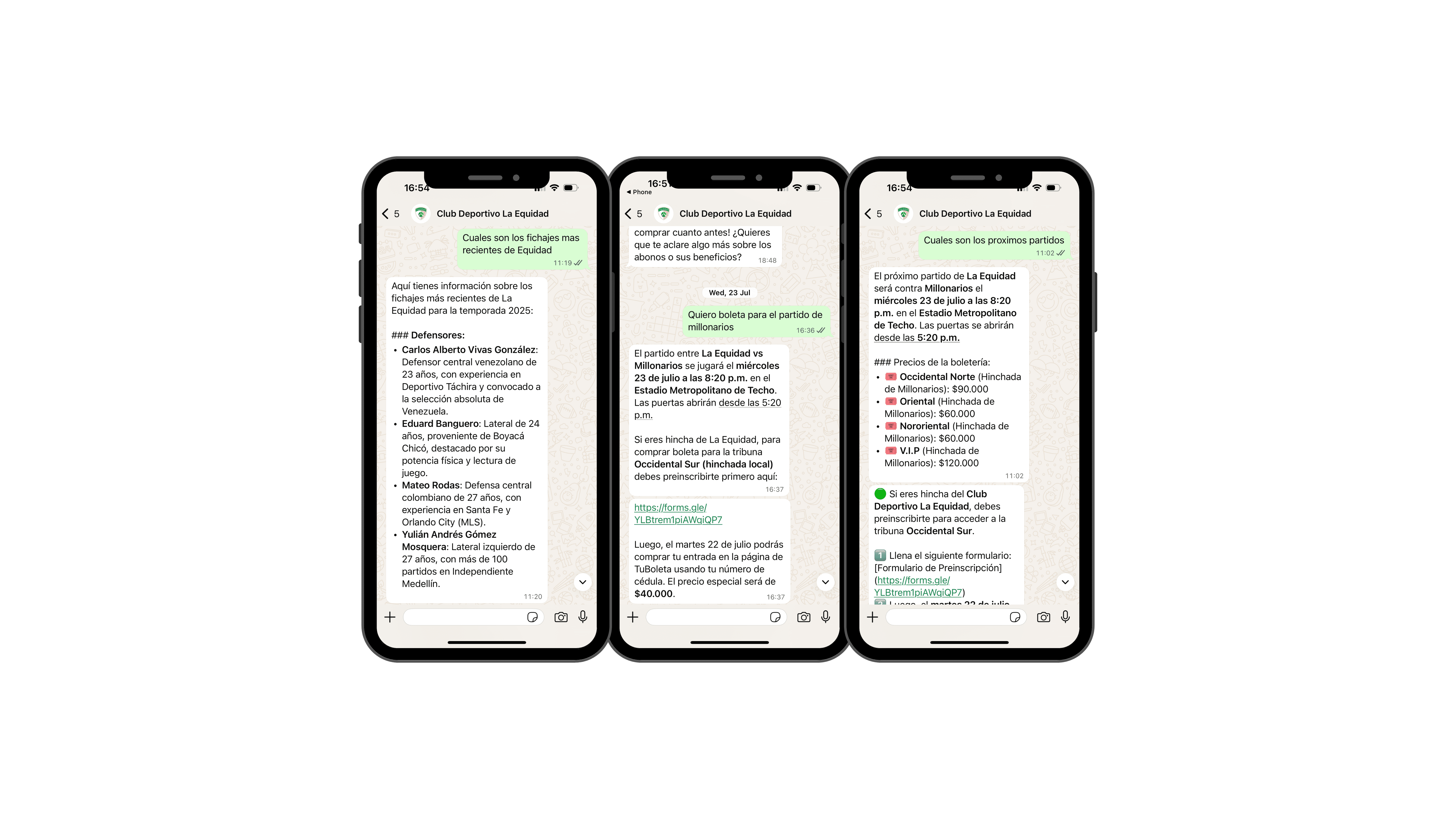 Demo agentes IA en WhatsApp CD Equidad