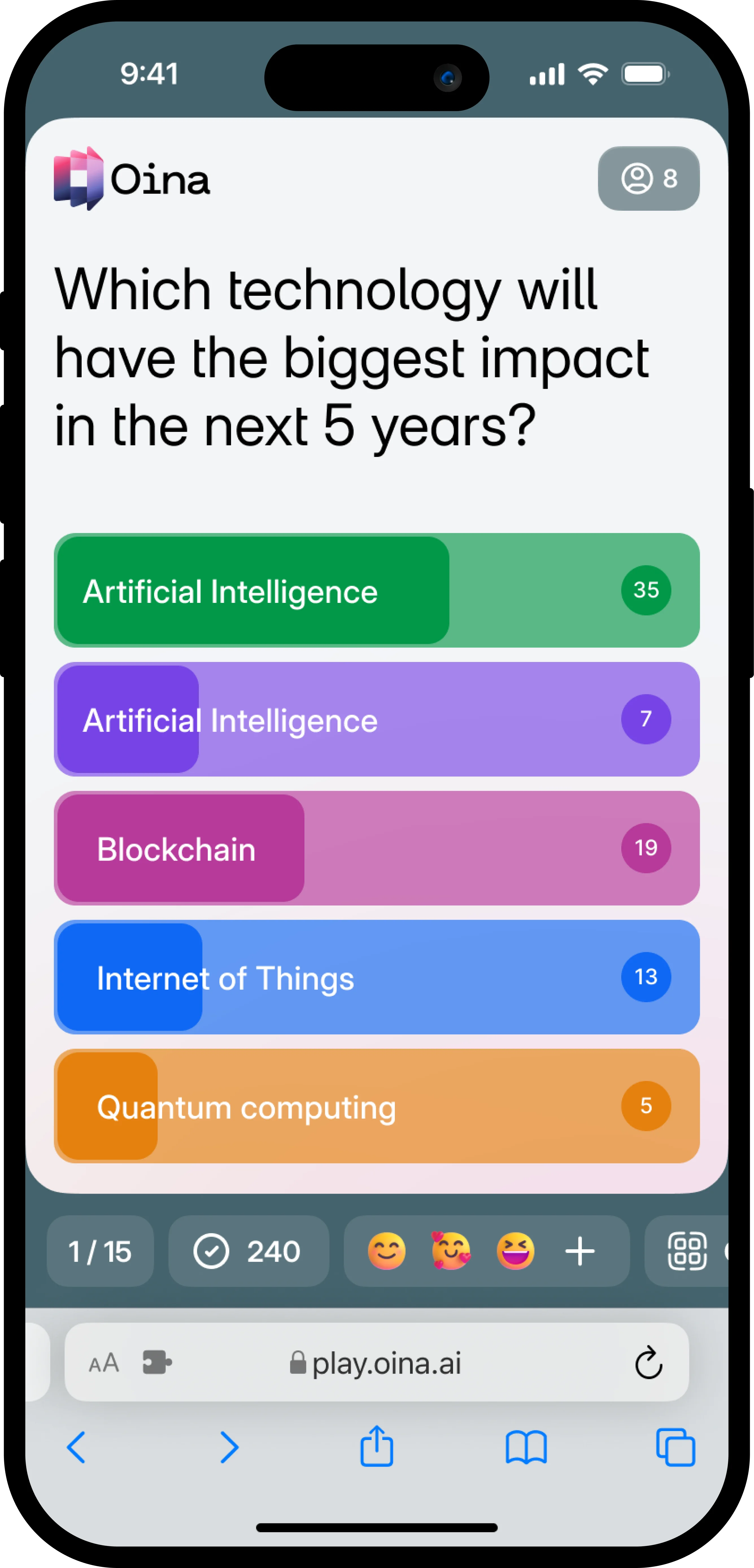 Oina Poll interactive