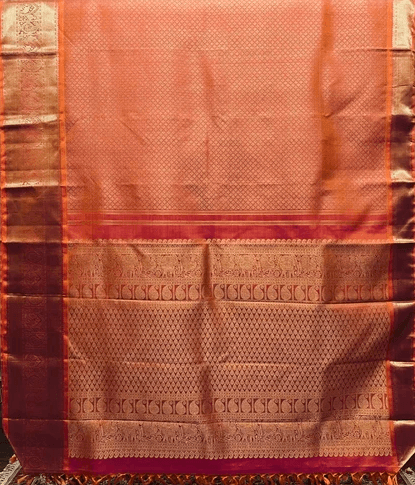 Marmalade Orange Kanchivaram Silk Saree