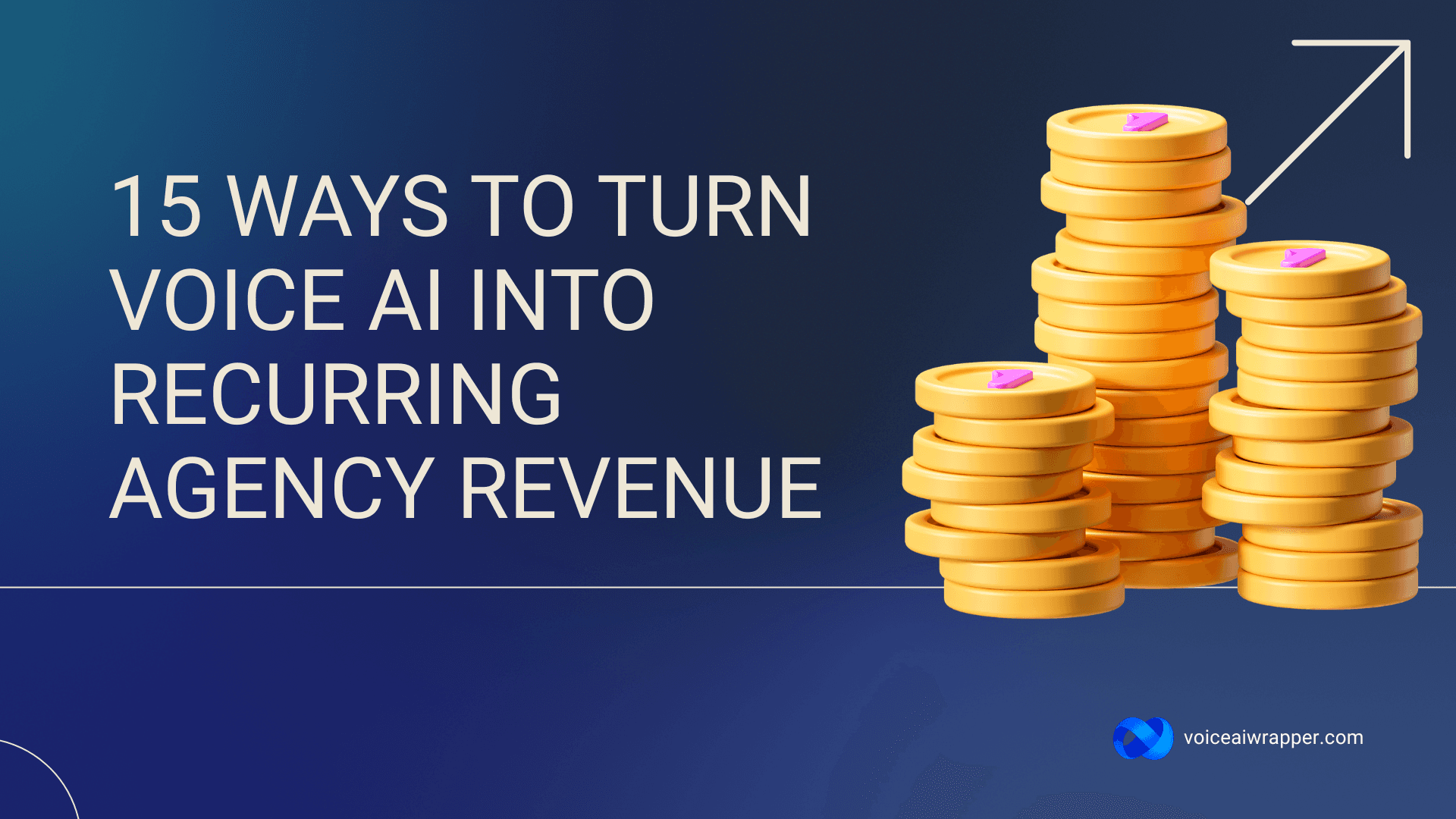 Hero banner for 15 profitable voice AI use cases guide showing revenue growth opportunities for white label agencies | VoiceAIWrapper.