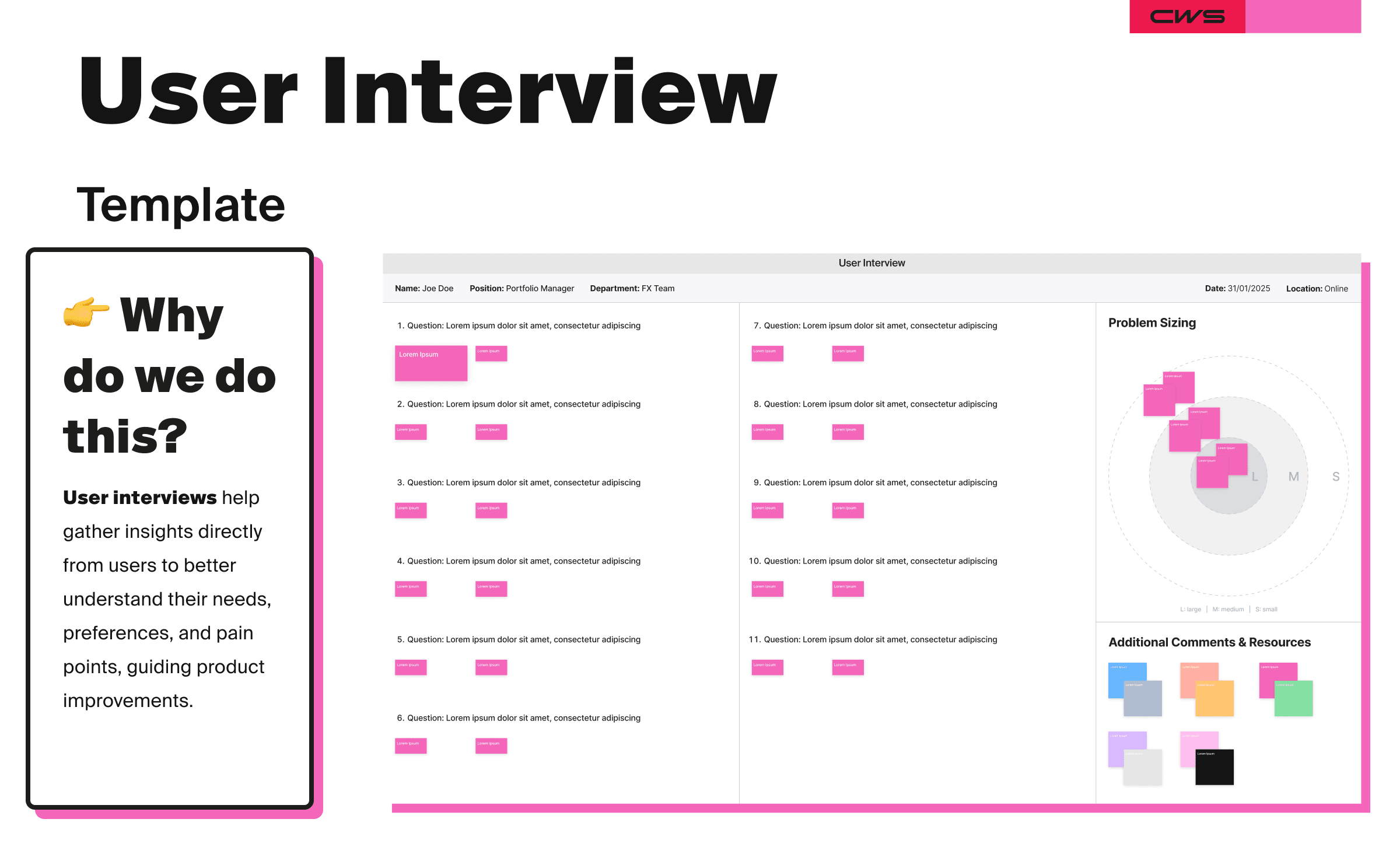 User Interview template