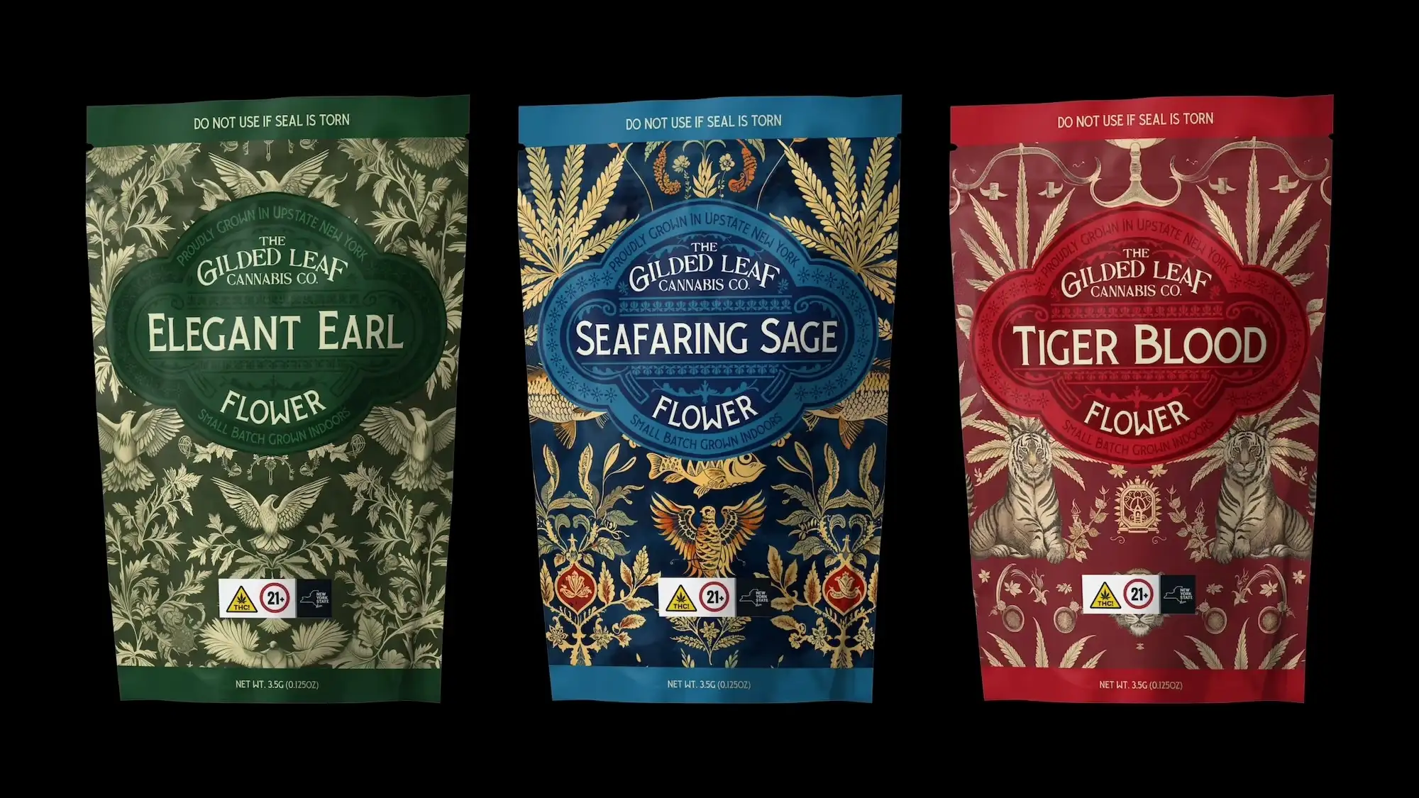 Gilded Leaf Cannabis Co. Loose Leaf Packaging