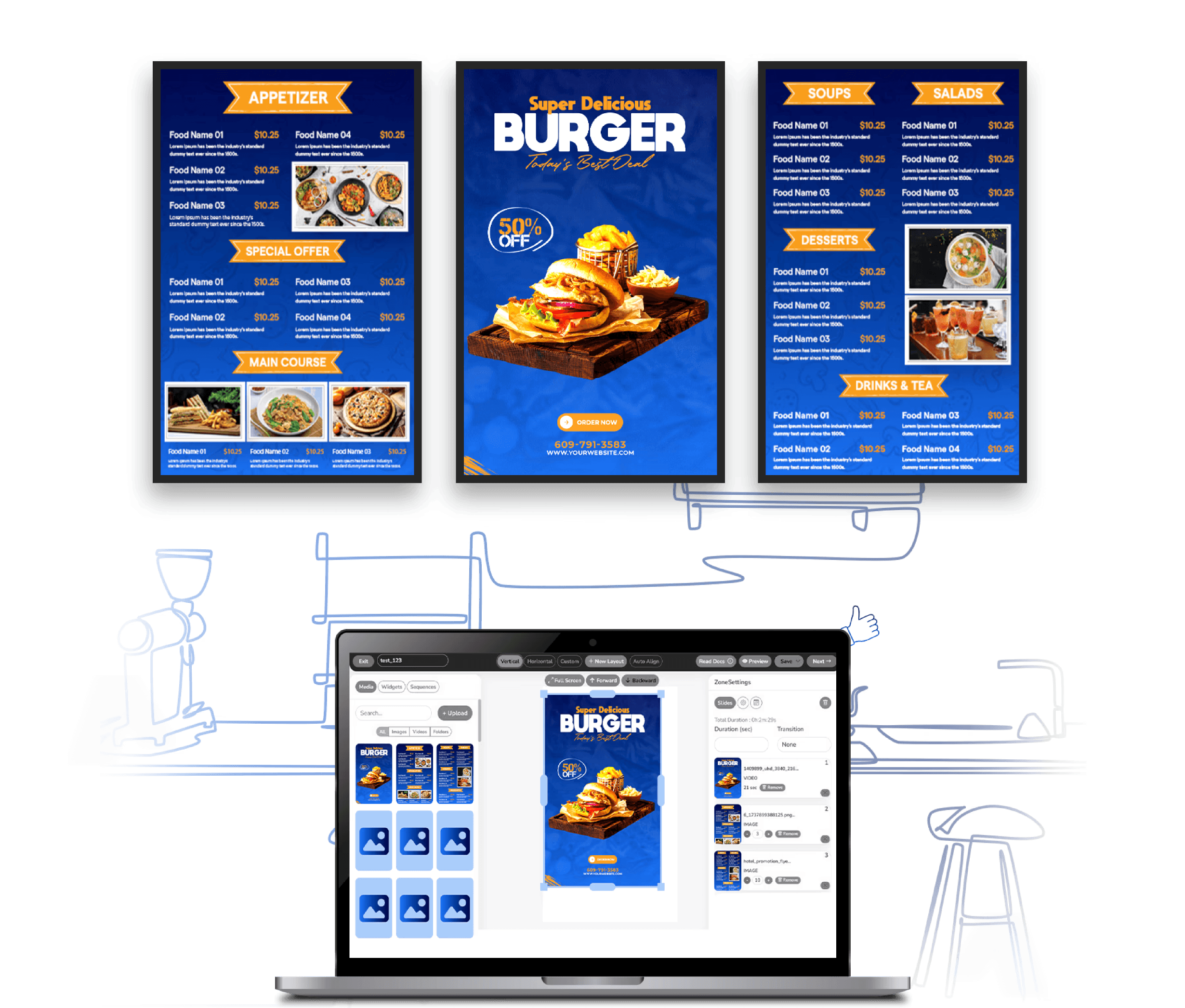 Android-based digital menu board system in restaurant using SoC TV for cost-effective signage