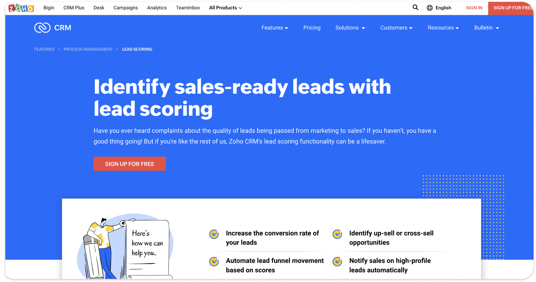 Lead scoring software - Zoho One