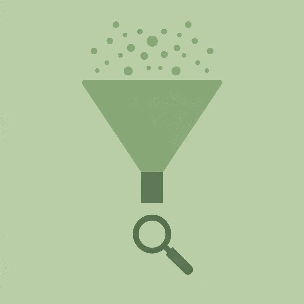 Funnel diagram showing student profile data filtering down to personalized scholarship matches