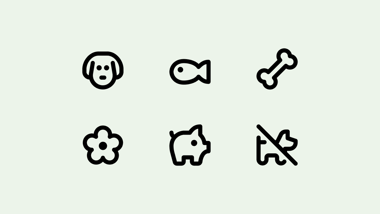 Micro Line Animal Icon Set