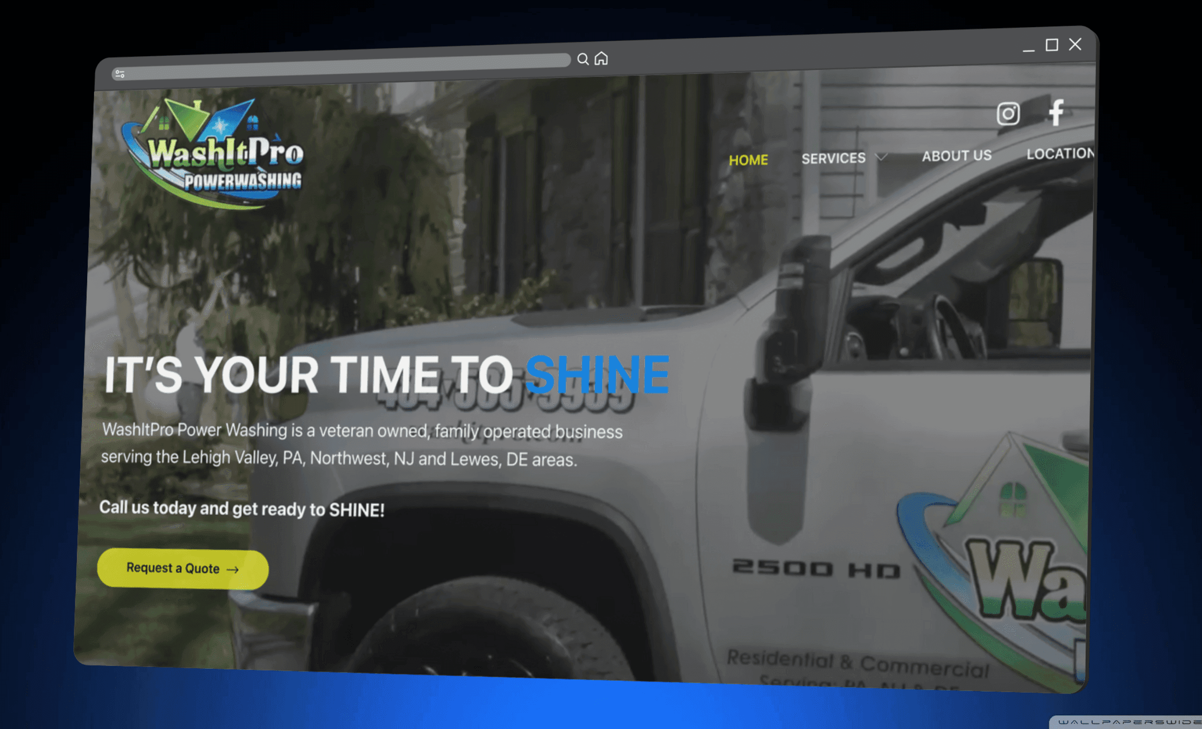 Power washing company website design for WashPro by RJP.design — professional NYC web design agency specializing in website design and digital marketing for home service and local businesses.
