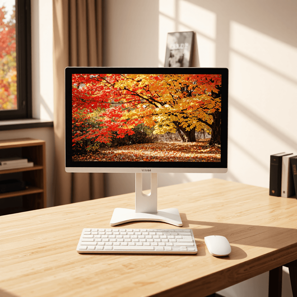 product photography of desktop computer with monitor and keyboard