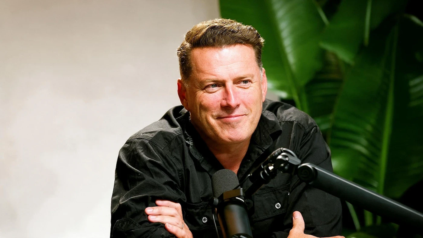 Karl Stefanovic recording “Mick Gatto Unfiltered” at Collins Street