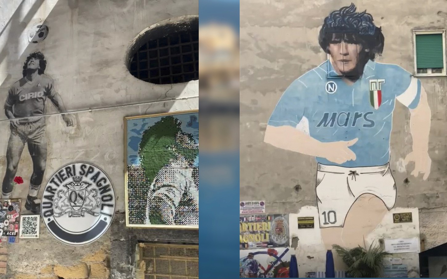 那不勒斯西班牙区的迭戈·马拉多纳壁画，庆祝他的传奇。