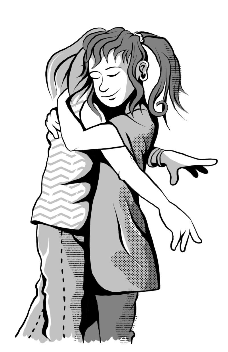 Ein Wald für die 4A Illustration Kern schwarzweiß 1