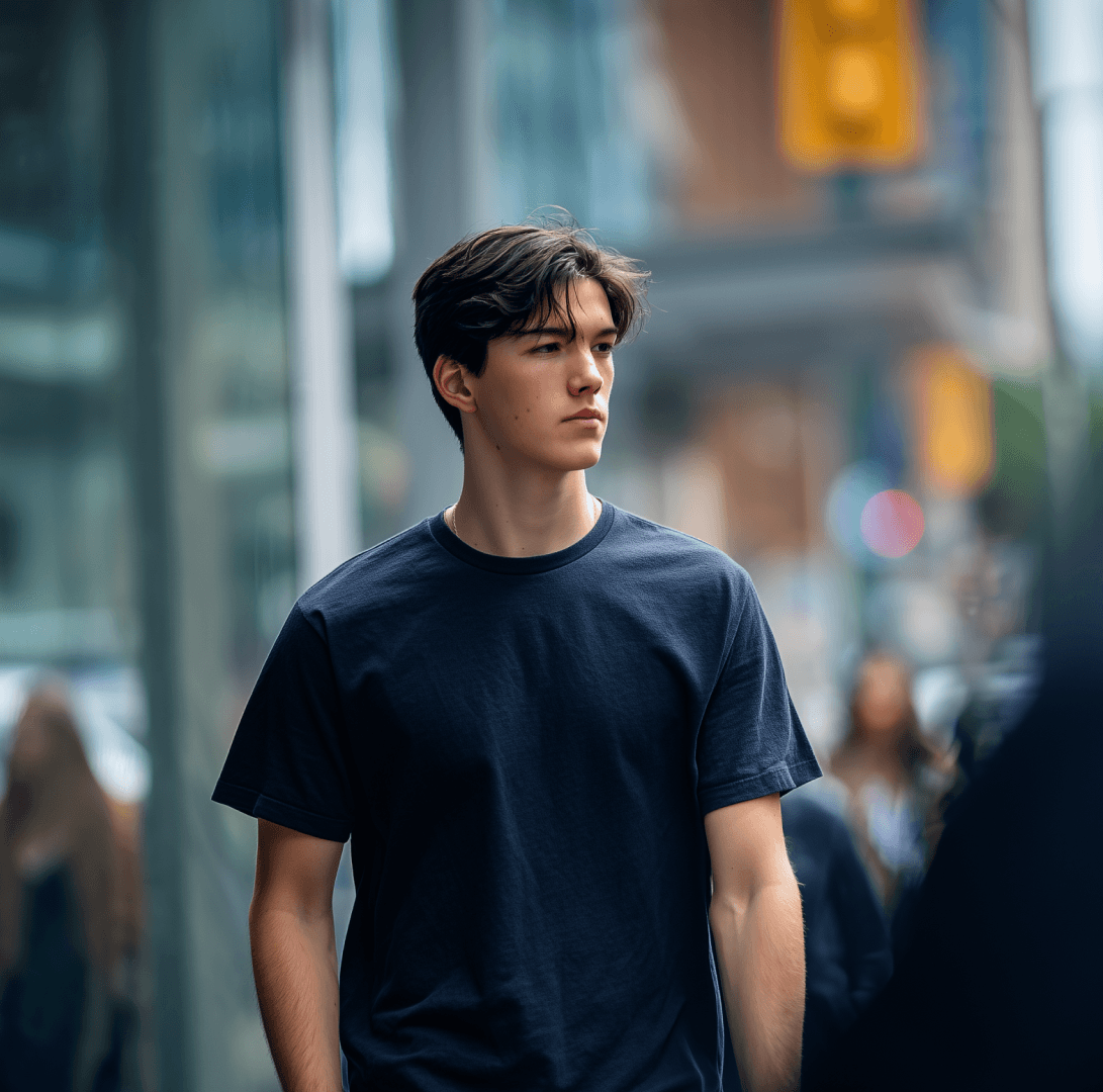 full side image of a green backpack