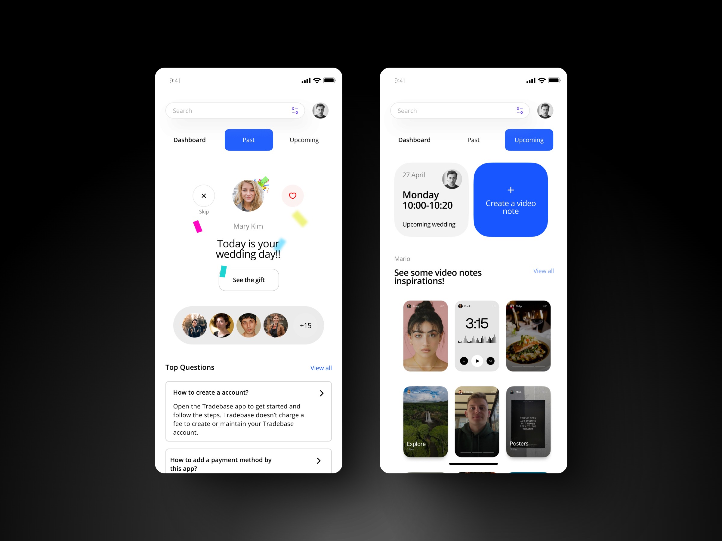 Past & upcoming events designs