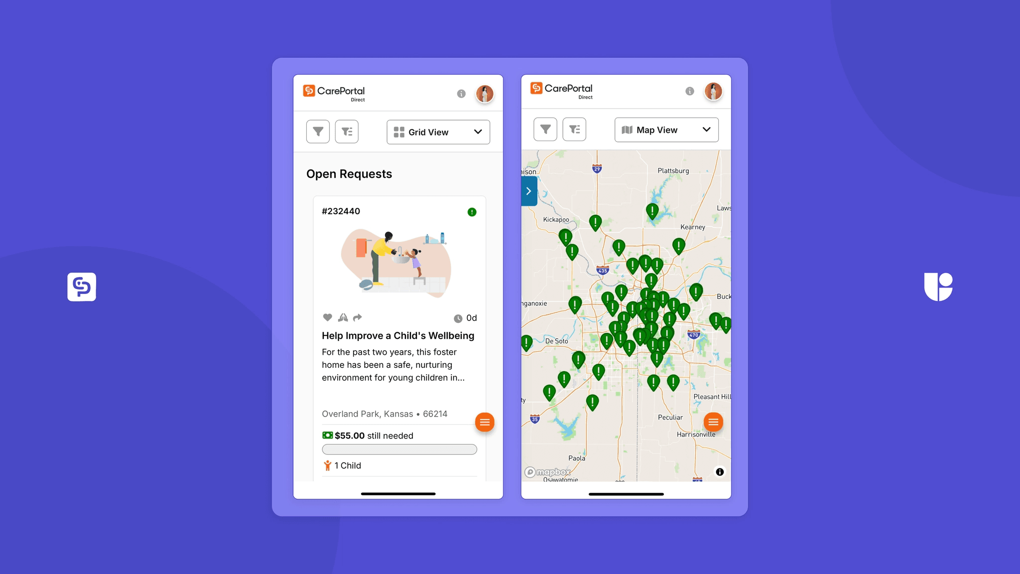Images from Careportal app showing the impact of Usability testing with useberry on their final designs and highlighting the importance of validating decisions with user testing