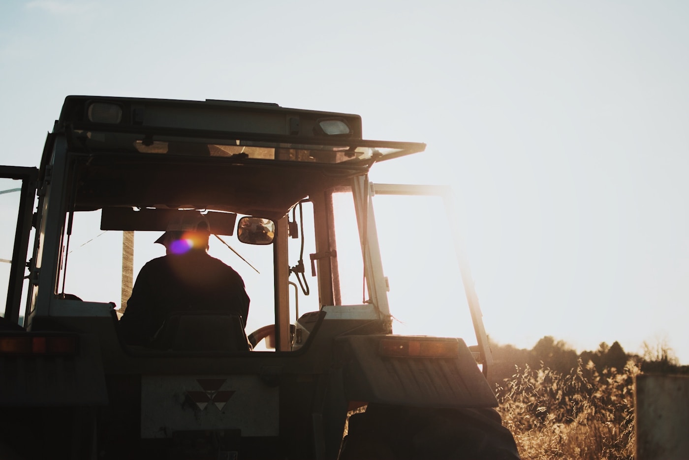 Tractor at work before harvest