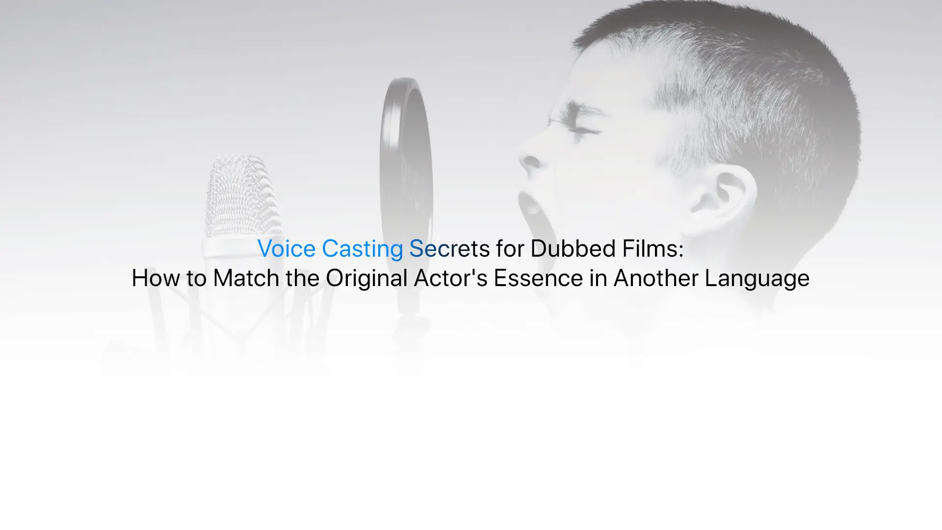 Voice casting for dubbed films matching the original actor's screen presence through vocal performance