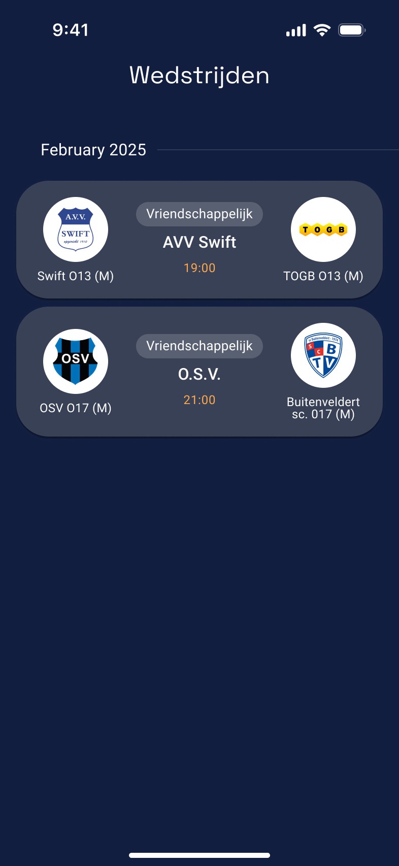 Scoutmate app - Selecteer moment
