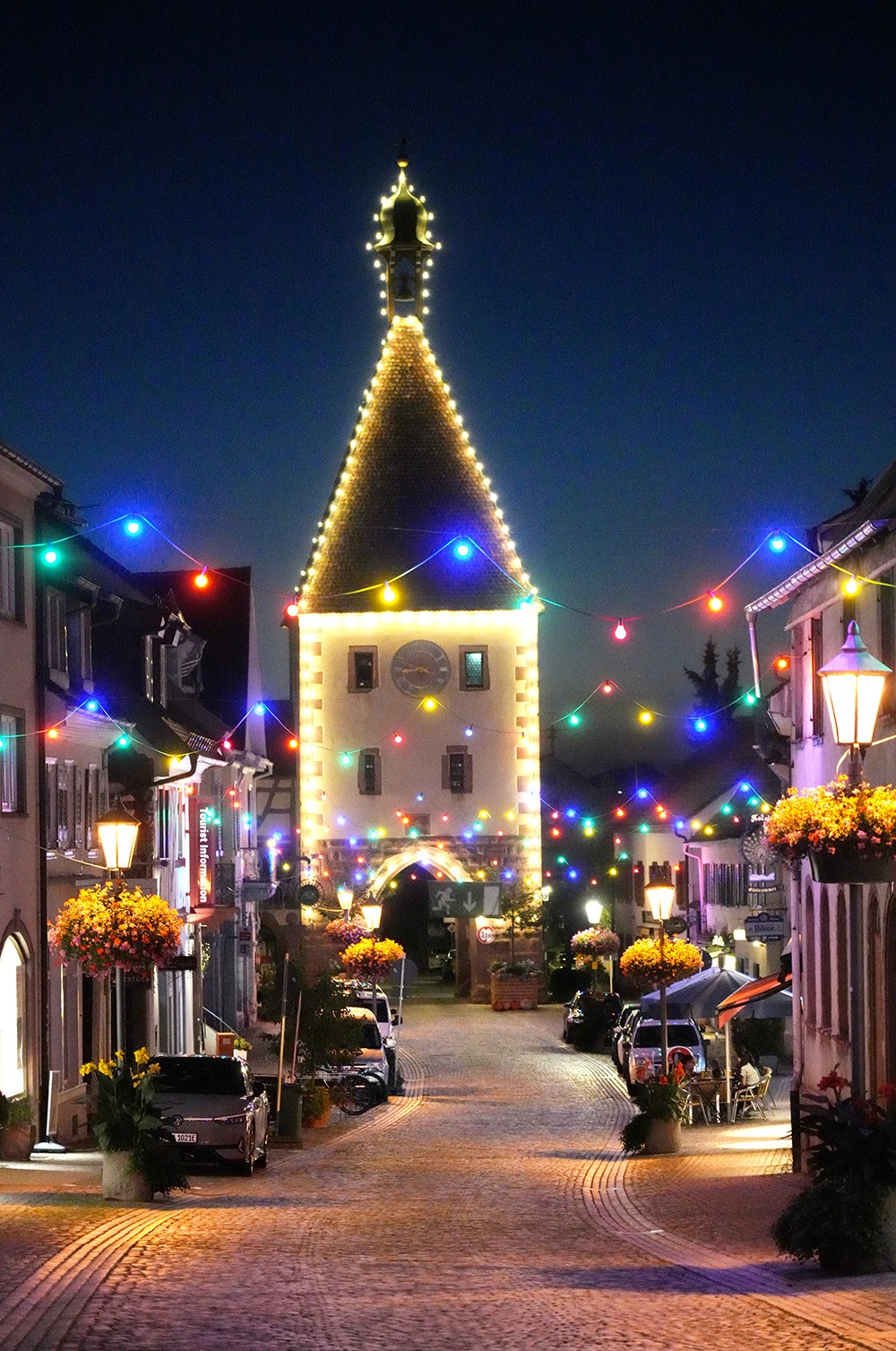 Endinger Torli, Lichternacht, historisches Stadttor von Endingen am Kaiserstuhl