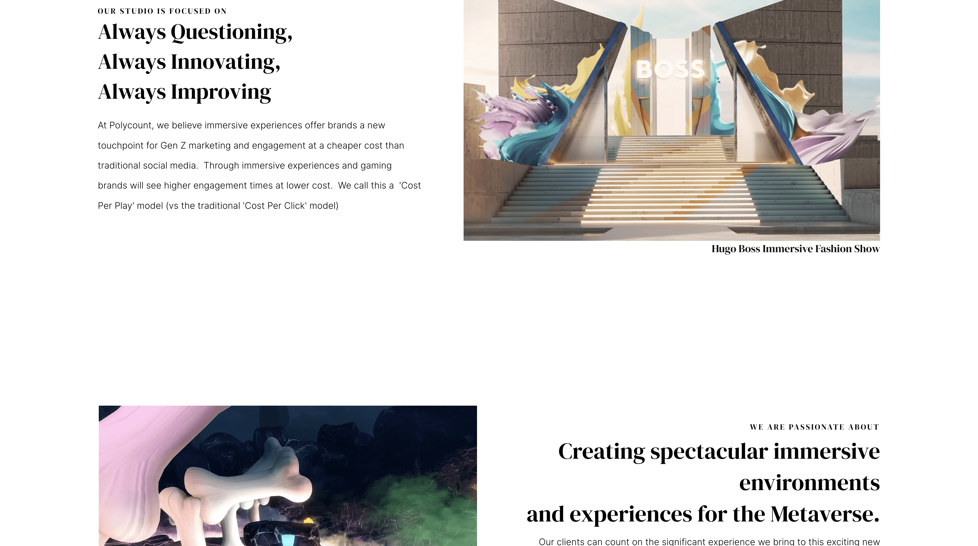 Website design and development for Polycount by VaporAviator, created on Wix with a modern, data-driven visual identity and interactive UI/UX.