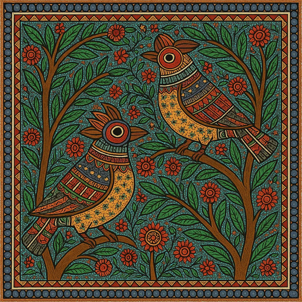 madhubani painting inspired artwork