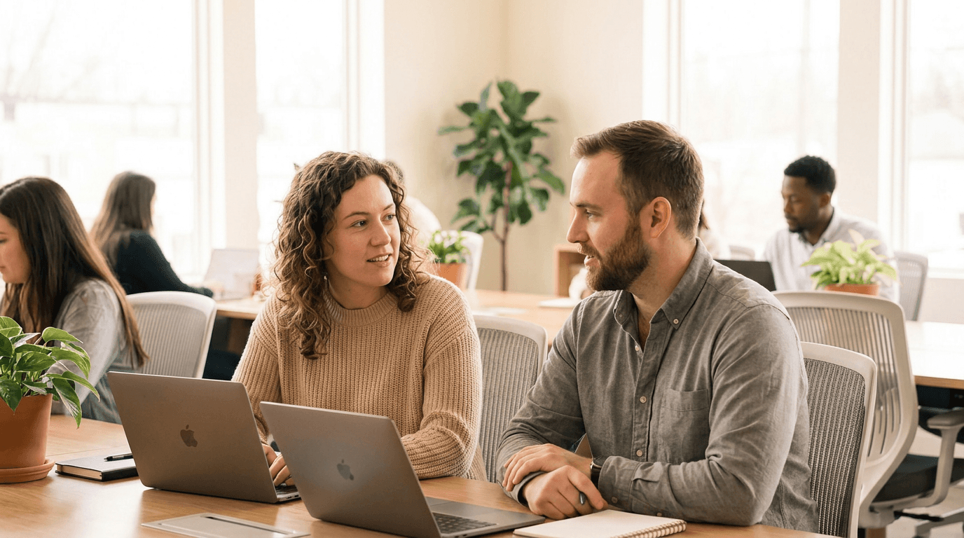 Digitale Türschilder in einem modernen Büro