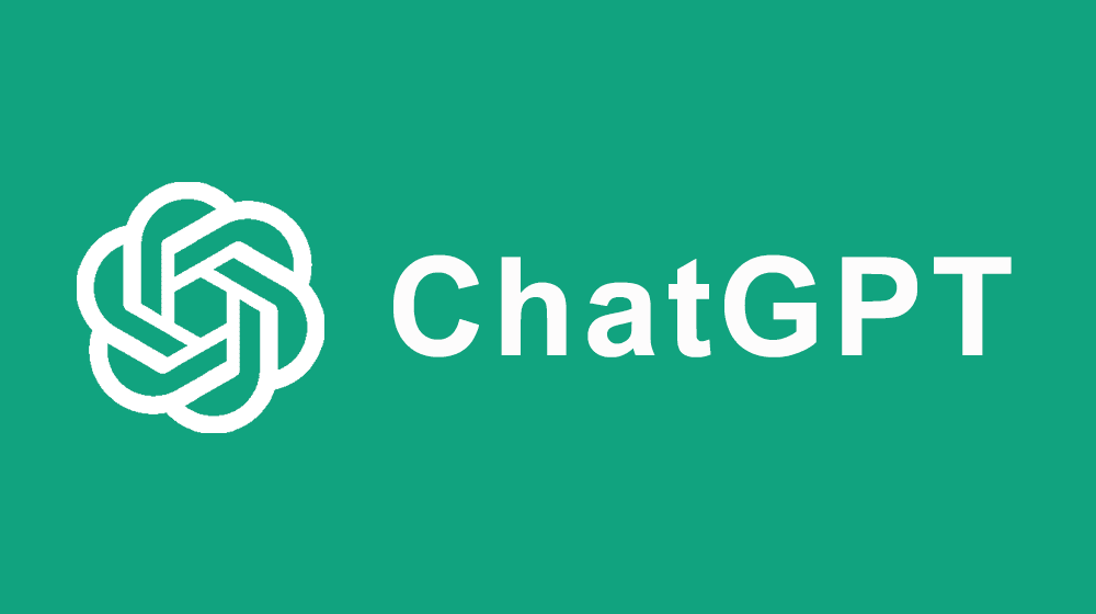 ChatGPT logo in white on a green background