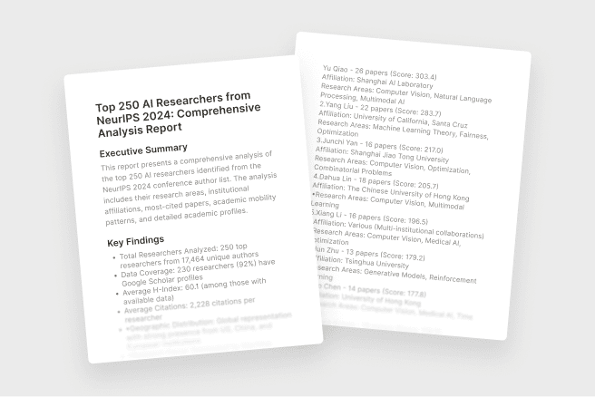 Image in the academic research card representing analysis of AI researchers from NeurIPS 2024.
