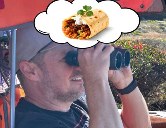 Holland Barry seeking out the perfect burrito.