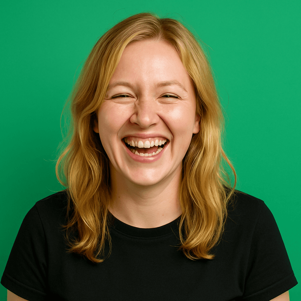 smiling woman standing