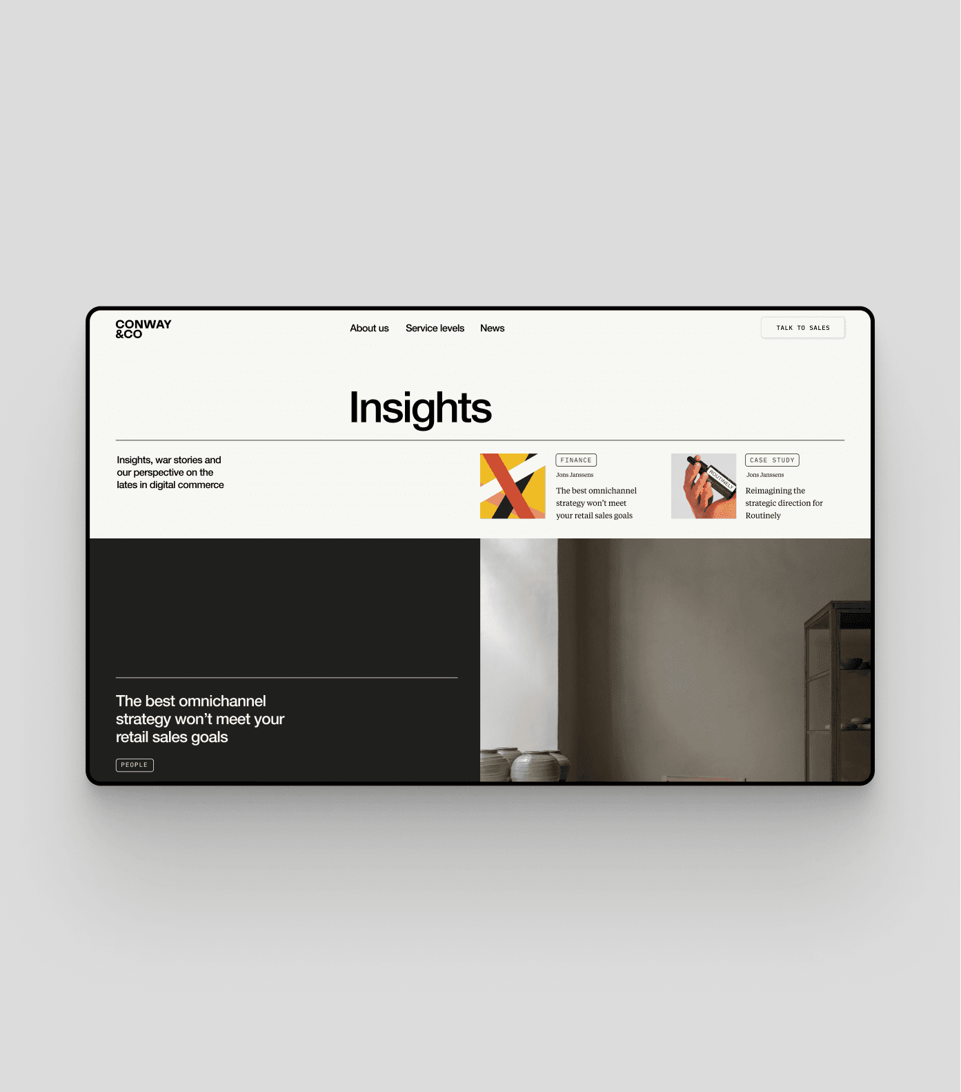 UI detail Conway & Co mockup by analogue agancy
