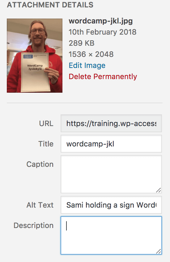 Screen shot of add image modal in the editor